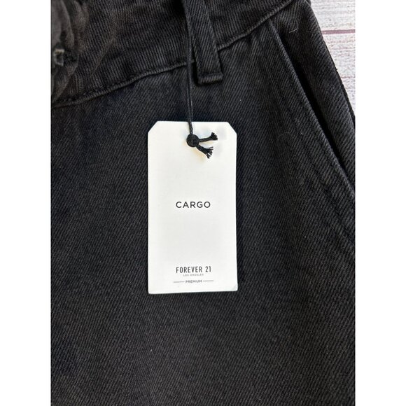 Forever 21 Black High Rise Wide Leg Cargo Jeans Size 24 NWT - Picture 5 of 8